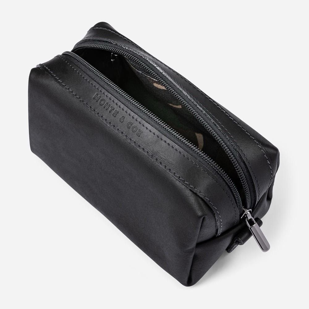 Monte & Co Leather Dopp Kit in Black